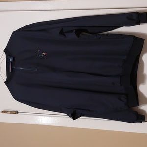 Vintage Pivot Rules Navy Blue Windbreaker Golf Pullover Jacket